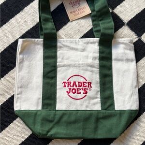Green and White Canvas Tote Bag